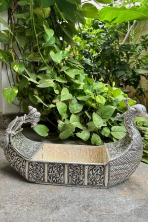 ANTIQUE GERMAN SILVER SWAN TRAY