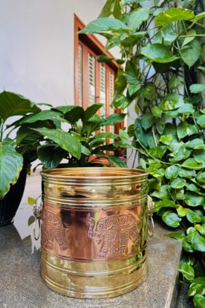 BRASS ELEPHANT PLANTER
