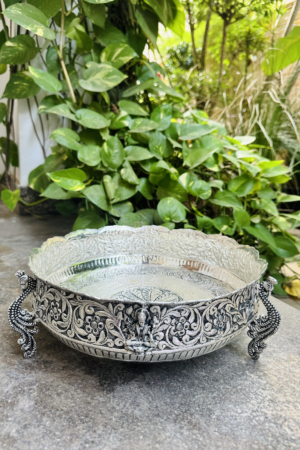 ANTIQUE GERMAN SILVER LAKSHMI / ELEPHANT PLATES