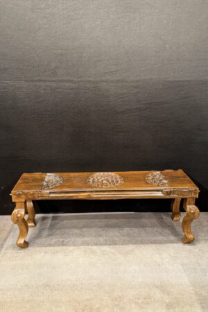VINTAGE HANDCRAFTED TEMPLE BENCH