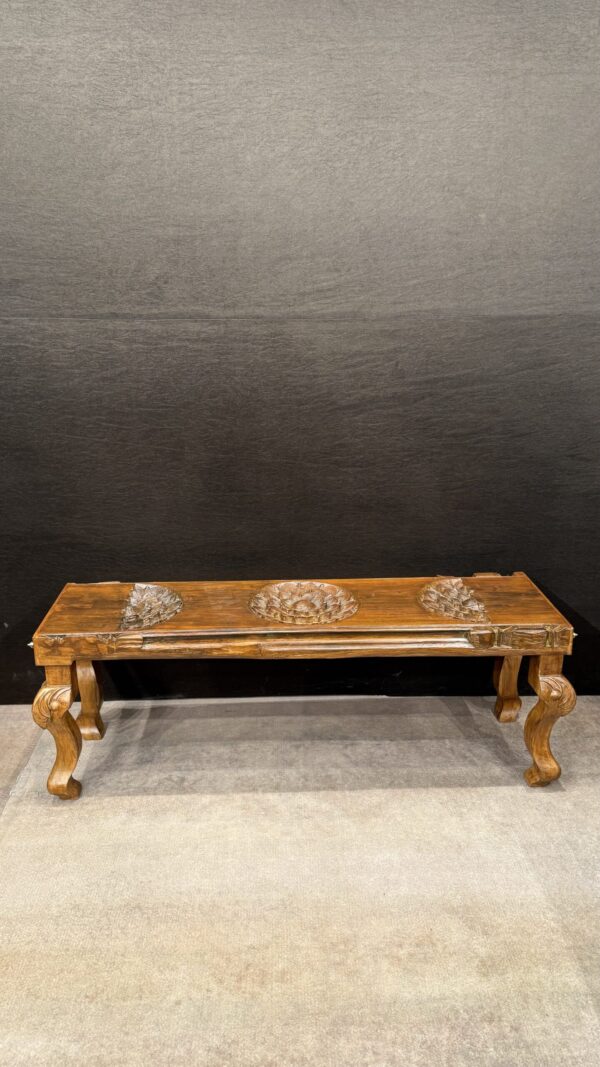 VINTAGE HANDCRAFTED TEMPLE BENCH
