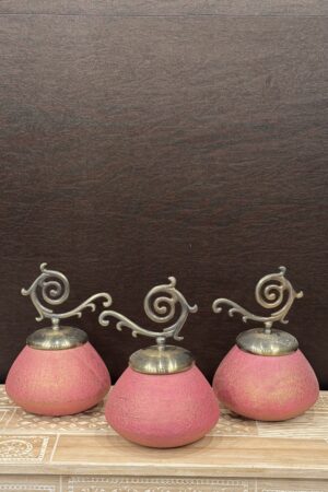 PINK SWIRL TOP VASE- SHORT