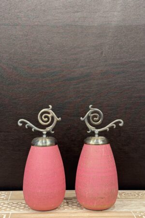 PINK SWIRL TOP CYLINDRICAL VASE