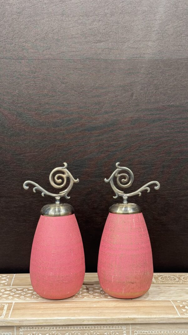 PINK SWIRL TOP CYLINDRICAL VASE