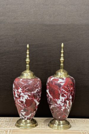 BLOOD RED MARBLE VASE
