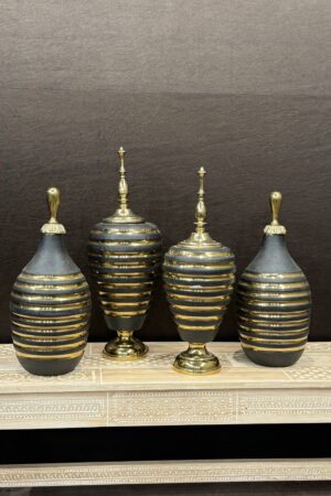 BLACK STRIPED VASE