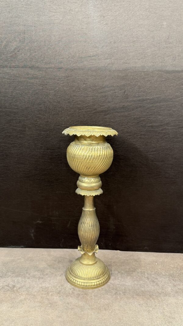 BRASS TOWER VASE