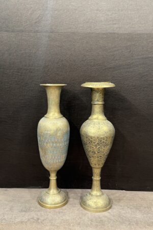 ANTIQUE CARVING BRASS TOWER VASE