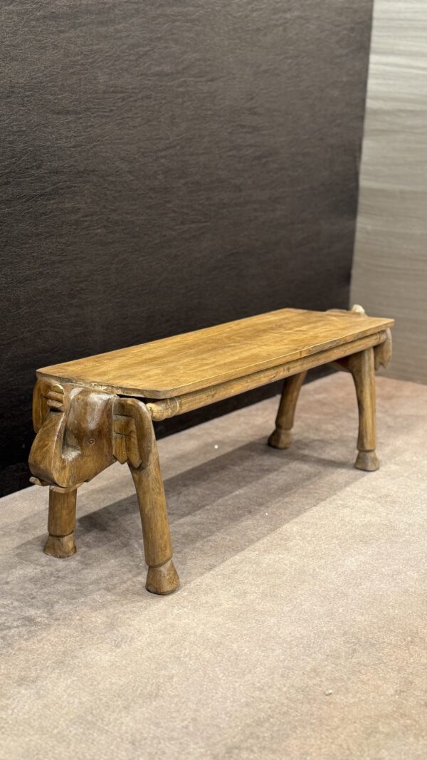 WOODEN ELEPHANT BENCH