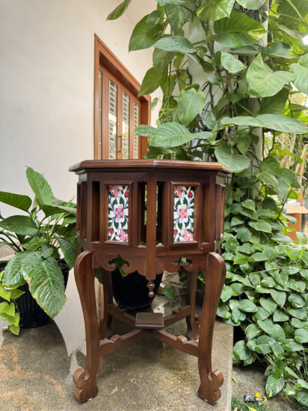 CHETTINAD HEXAGON PINK TILE TABLE