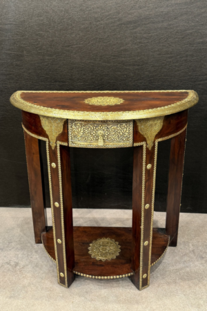 BRASS FINISH SEMI CIRCLE TABLE