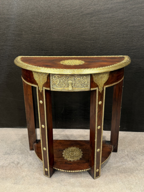 BRASS FINISH SEMI CIRCLE TABLE
