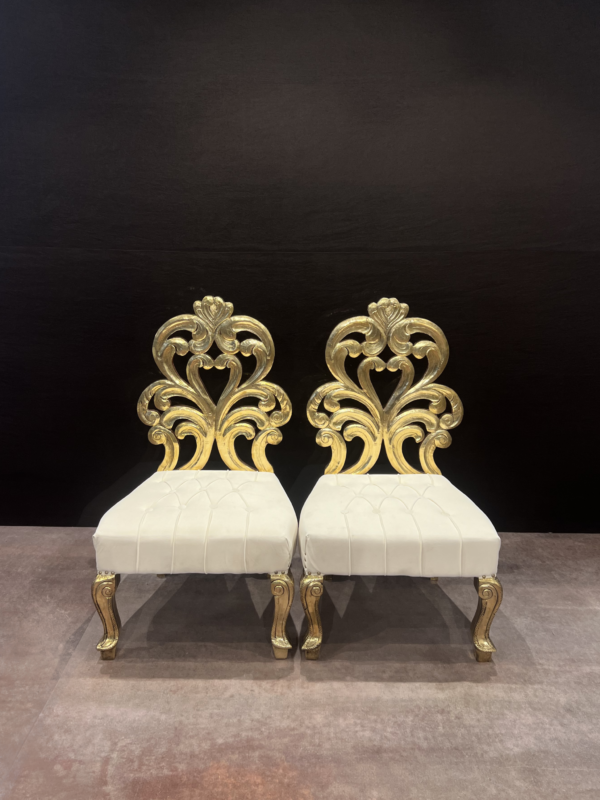 GOLDEN SWIRL CHAIR - WHITE