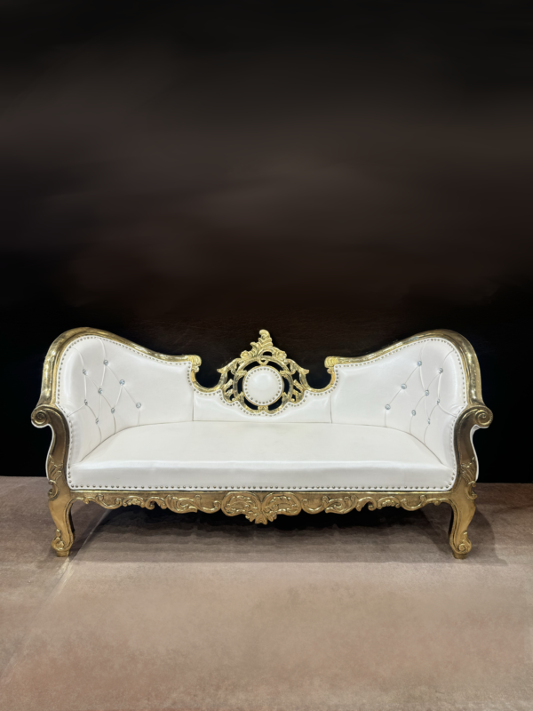 VICTORIAN TUFTED SOFA - WHITE (3 seater)