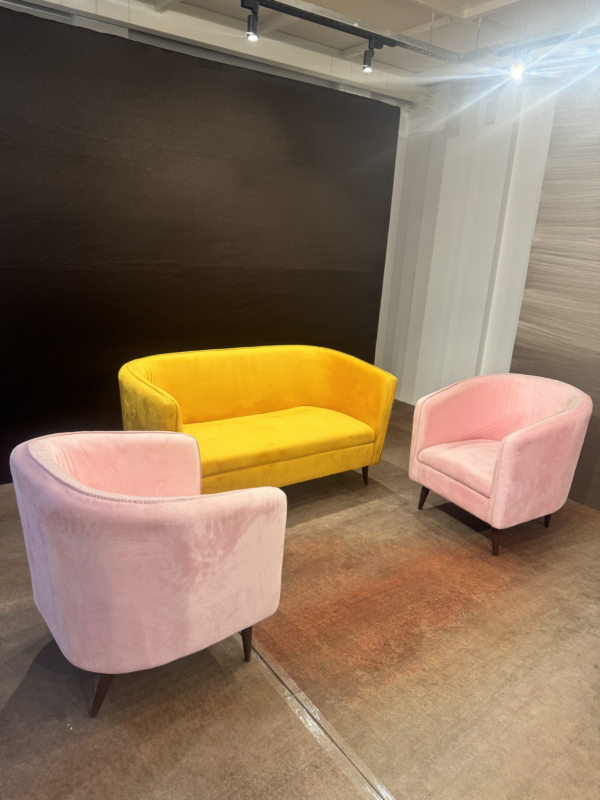 ARCHED VELVET SOFA SET